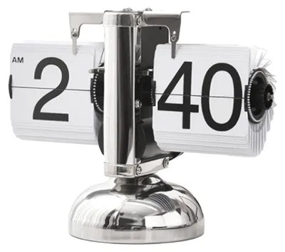 Productafbeelding van Retro Minimalistische Digitale Flip Klok - Automatische Tafelklok in Wit