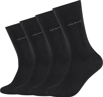 Produktbild von Camano Socken 4er Pack ca-soft mit innovativem Piquée-Bund schwarz 39-42