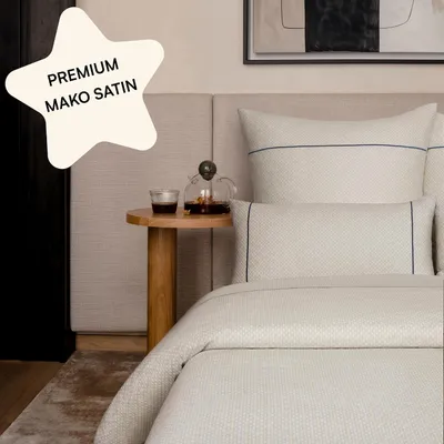 Produktbild von Kissenbezüge aus Satin, 80 x 80 cm, Baumwolle, Set mit 2 Stück, graues Muster. Kissenbezüge, 80 x 80 cm, Set mit 2 Stück, Baumwolle. Kissenbezüge, 80 x 80 cm