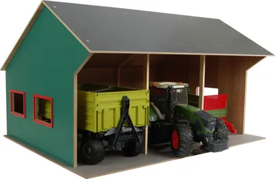 Image de Kids Globe Hangar agricole pour 3 véhicules, 1:16