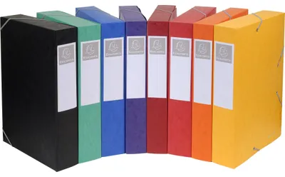 Image de Exacompta 10x Boite de classement Cartobox Dos 60mm A4 Couleurs assorties 16000H