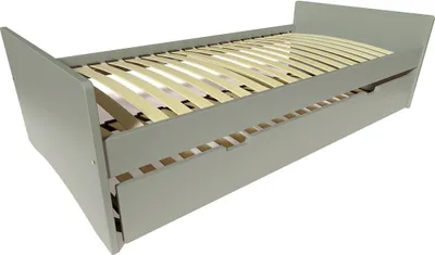 Image de Lit gigogne 90x200 ABC en bois massif - Gris