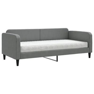 Immagine prodotto di vidaXL Letto da giorno con materasso grigio scuro 90x190 cm in tessuto