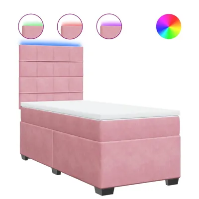Produktbild von Boxspringbett mit Matratze Rosa 100x200 cm Samt