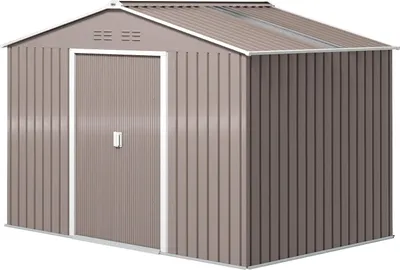 Image de Remise à outils en acier galvanisé, 4,9 m², verrouillable et résistante aux intempéries