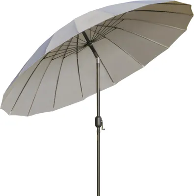 Image de Outsunny Parasol droit parasol de jardin inclinable rond avec 18 baleines manivelle m?t en mšŠtal fibre de verre ? 2,5 m polyester haute densitšŠ gris
