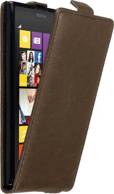 Produktbild von Cadorabo Hülle für Nokia Lumia 1020 Schutz Hülle in Braun Flip Etui Handyhülle Case Cover