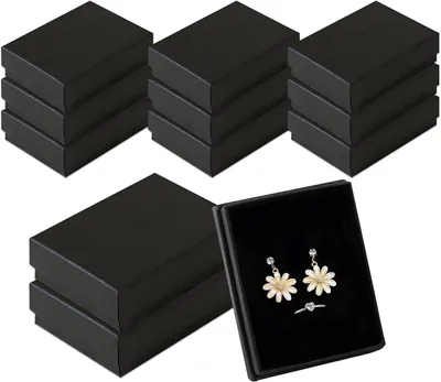 Obrázok produktu pre Šperkové darčekové krabičky 12 ks, čierna, 9x7x3 cm, pre prstene