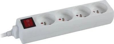 Immagine prodotto di Presa 4 Vie Con Interruttore - Cavo Da 1,5 M - Bianco - Presa Francese