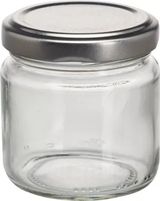 Obrázok produktu pre Vorratsglas 6 tlg., rund, mit silbernem Deckel, Inhalt: 0,106 litra, TO53