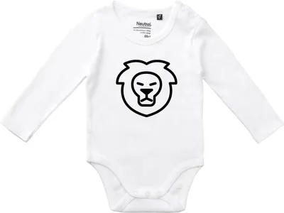Produktbild von Huuraa Baby Body Löwe Sternzeichen Symbol 68 White  Baumwolle Fairtrade Langarmbody Geschenkidee
