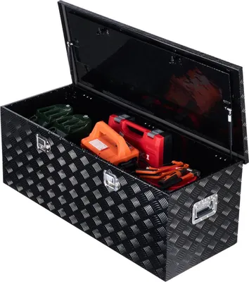 Produktbild von 48" x 19,5" x 17,5" Hochleistungs-Aluminium-Werkzeugkasten für Pickup-Ladefläche, schwarz