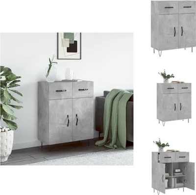 Image de vidaXL Sideboard gris béton 69,5x34x90 cm Bois composite - Sideboards