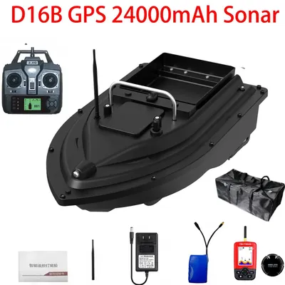 Zdjęcie produktu dla Łódź do zasilania RC – D16B GPS – akumulator 24 000 mAh – zasięg 500 m – ładowność 2 kg – 16 punktów nawigacyjnych – sterowanie jednym przyciskiem – automatyczny powrót