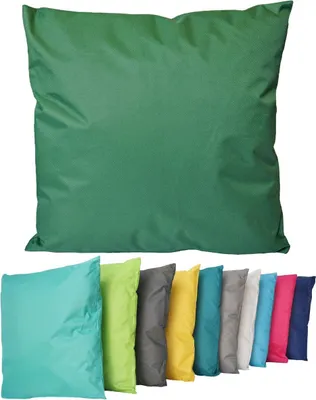Produktbild von Outdoor Lounge Kissen 45x45cm Dekokissen Inkl. Füllung Wasserfest Sitzkissen Garten Stuhl Lotus Effekt , Farbe:Dunkelgrün
