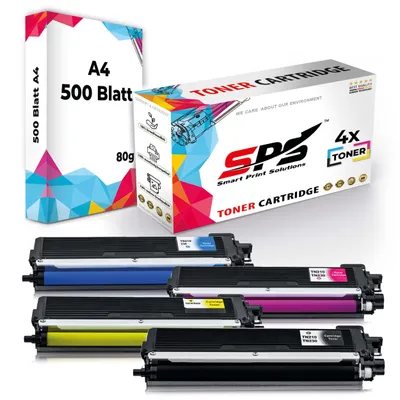 Produktbild von 4x Toner TN-230BK TN-230C TN-230Y TN-230M kompatibel für Brother MFC-9320 + DIN A4 Druckerpapier 500 Blatt