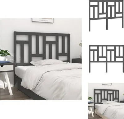 Produktbild von vidaXL Kopfteil Grau 125,5x4x100 cm Massivholz Kiefer -  Kopf- & Fußenden