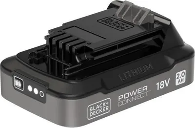 Produktbild von Akku 18V 2Ah mit Ladeanzeige, Black+Decker BDL2018S-XJ, Schwarz