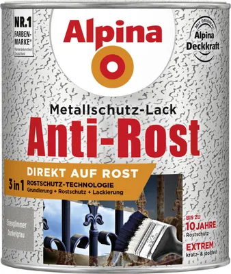 Produktbild von Alpina Metallschutz-Lack Eisenglimmer 750 ml dunkelgrau