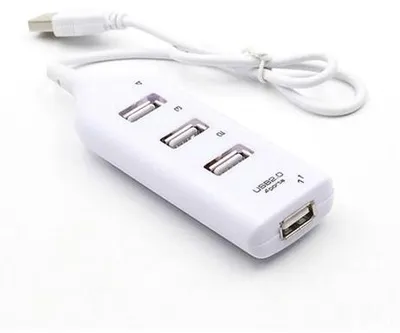 Obrázok produktu pre Prenosný 4-portový rozbočovač USB 2.0, napájaný z USB zbernice, malý prenosný rozbočovač USB 2.0.