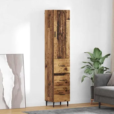 Zdjęcie produktu dla vidaXL Highboard stare drewno 34,5 x 34 x 180 cm materiał drewnopochodny