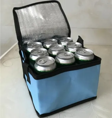 Immagine prodotto di Borsa termica organizer da viaggio con cerniera quadrata con maniglie di trasporto Blu