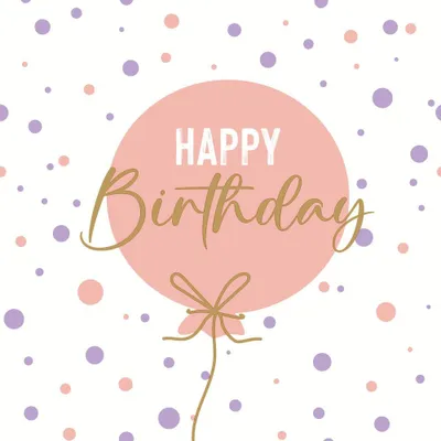 Produktbild von 20 Servietten B-day ballon pink - Happy Birthday Ballon lachs 33x33cm