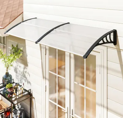 Produktbild von Pultvordach Vordach für Haustür, Überdachung Sonnenschutz Regenschutz für draußen 75x195x23 cm