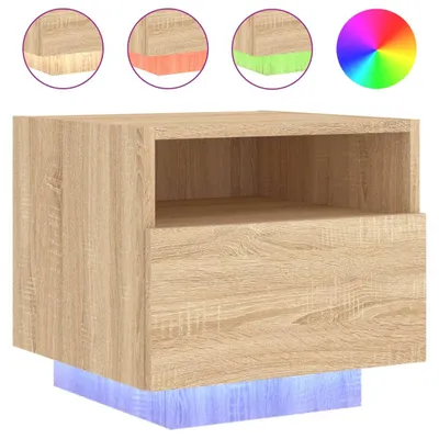 Obrázek produktu pro Noční stolek s LED osvětlením dub sonoma 40 x 39 x 37 cm