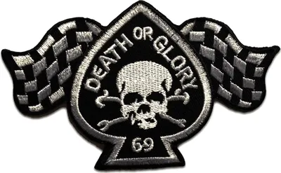 Produktbild von Death Or Glory Biker - Aufnäher, Bügelbild, Aufbügler, Applikationen, Patches, Flicken, Zum Aufbügeln, Größe: 9,5 x 6,2 cm