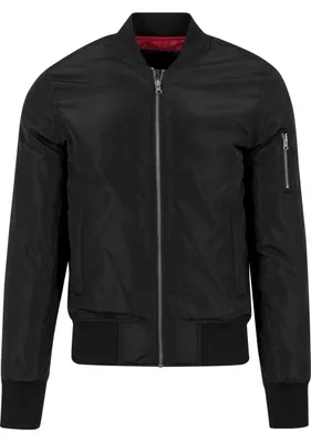 Productafbeelding van Urban Classics heren bomberjack, 2-kleurige uitvoering, per stuk, zwart (blk/b)