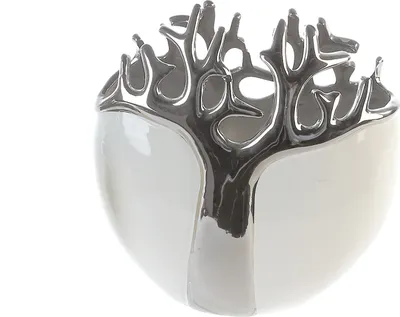 Produktbild von GILDE  Vase Tree weiss, silber, wasserdicht H. 21 cm,26182