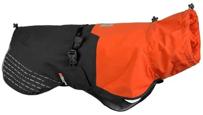 Hunde-Regenjacke Fjord, wasserdicht, atmungsaktiv, 55 cm, Orange/Schwarz