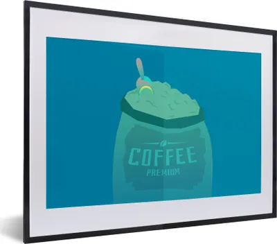 Produktbild von MuchoWow® MuchoWow® Gerahmtes Poster Kaffee - Bohnen - Zitate - Kaffeeprämie 40x30 cm - Poster mit zchwarzem Bilderrahmen - Bilderrahmen - Poster im Rahmen