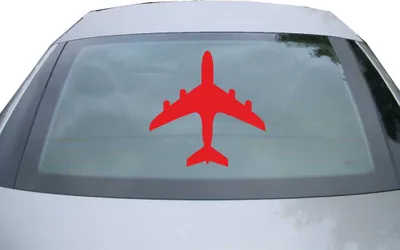 Produktbild von Indigos UG - Aufkleber Heckscheibe & Motorklappe DE2371 - rot - 600x599 mm - Flugzeug - Auto Scheiben Fenster Heckklappe Tuning Racing JDM - Die cut