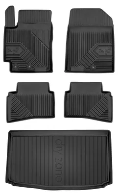 Zdjęcie produktu dla Dywaniki gumowe + mata bagażnika do Kia Stonic 2017- (SUV/crossover, dolny poziom podłogi) – czarne, dopasowane – Wielganizator