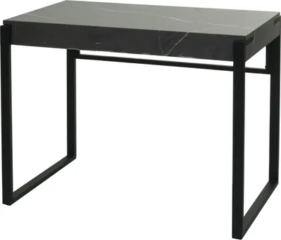 Obrázok produktu pre Konzolový stolík HWC-L53, telefónny stolík pracovný stolík odkladací stolík, kov 80x100x54cm ~ mramorový vzhľad sivá
