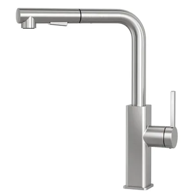 Produktbild von CECIPA Max Hochdruck Küchenarmatur aus Gebürstet Edelstahl mit Ausziehbrause, Wasserhahn mit 2 Wasserstrahlarten, 360° schwenkbare Küchenarmatur