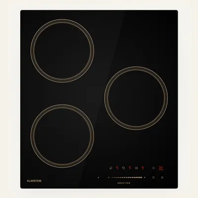 Image de Klarstein Victoria Plaque À Induction Encastrable - 3 Zones, 6600 W Avec Boosters,Tactile À Curseur, Minuterie & Verrouillage Parental, Vitrocéramique Noire, Design Compact 45 cm