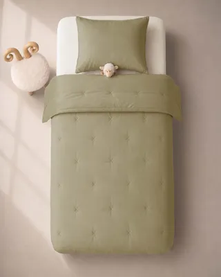 Produktbild von Waschbare Bettdecke HOOMstyle mit Kissenbezug - Kinderbettwäsche - Oliv Grün