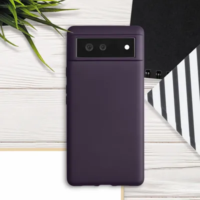 Produktbild von kwmobile Case kompatibel mit Google Pixel 6 Hülle - Schutzhülle aus Silikon metallisch schimmernd - Handyhülle Metallic Brombeere