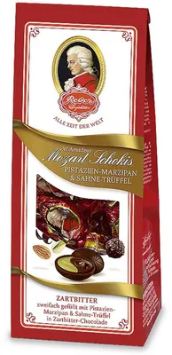 Produktbild von Reber Mozart Schokis Pistazien-Marzipan & Sahne-Trüffel 100g