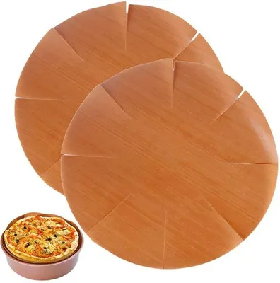 Immagine prodotto di Due fogli di carta da forno riutilizzabile da 40 x 40 cm, foglio antiaderente resistente al calore, tappetino da forno, carta da forno per friggitrice ad aria, carta da forno rotonda, accessori da forno, per friggitrice ad aria, accessori per griglia da forno