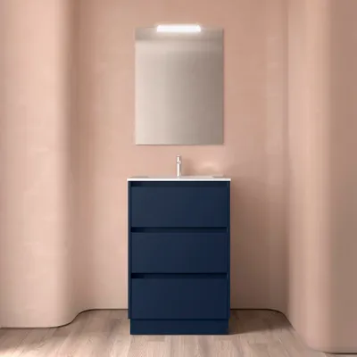 Immagine prodotto di Salgar Noja set completo 600 3 cassetti SATIN BLU + lavabo + specchio + luce