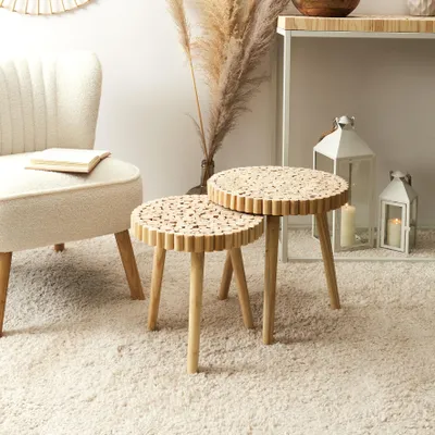 Image de Table Gigogne - HOME DECO FACTORY - Bois - Marron