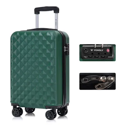 Produktbild von yonsly Premium Reisekoffer TSA-Schloss,YKK-Reißverschluss Hartschalen-Koffer Trolley Kabinenkoffer Rollkoffer Suitcase Handgepäck (Dunkelgrün, M)
