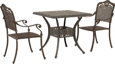 Immagine prodotto di vidaXL Set di tavoli da giardino 3 pezzi bronzo alluminio fuso