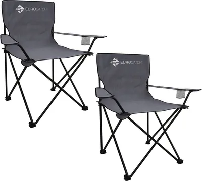 Produktbild von Eurocatch 2-teiliger Campingstuhl - Klappstuhl - Klappstuhl - Strandstuhl - Grau inkl. Tasche