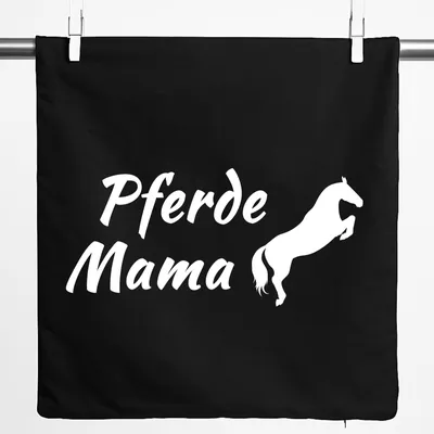 Produktbild von Huuraa Kissenbezug Pferdemama Silhouette 40x40cm Black Baumwolle Dekokissenbezug Geschenkidee
