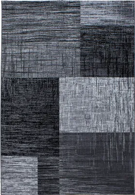 Produktbild von Teppich Läufer Wohnzimmer Schwarz 80x150 Abstraktes kariertes Design